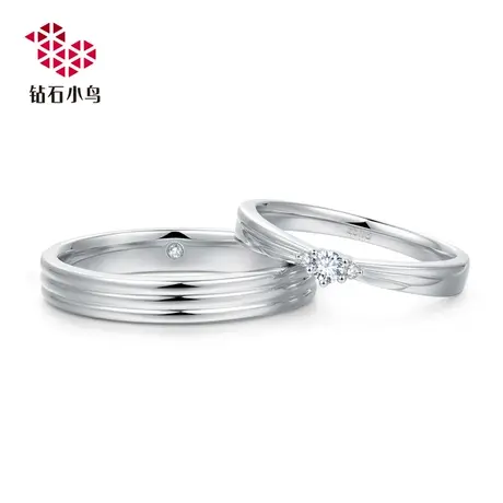 18K钻石对戒-优雅之翼-结婚求婚-两人一世戒系列-RAZ66-RBZ66图片