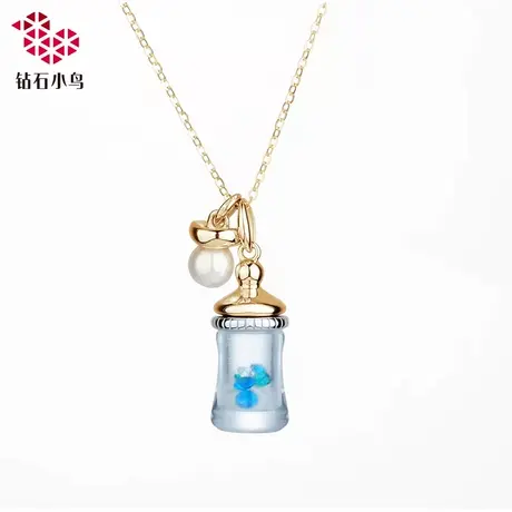 Zbird/钻石小鸟18K金珍珠水晶套链—流光瓶—情人节礼物-NH098图片