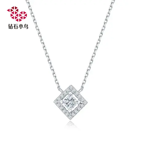 钻石小鸟-18K金钻石套链女款简约钻石套链正品-方糖-NH567图片