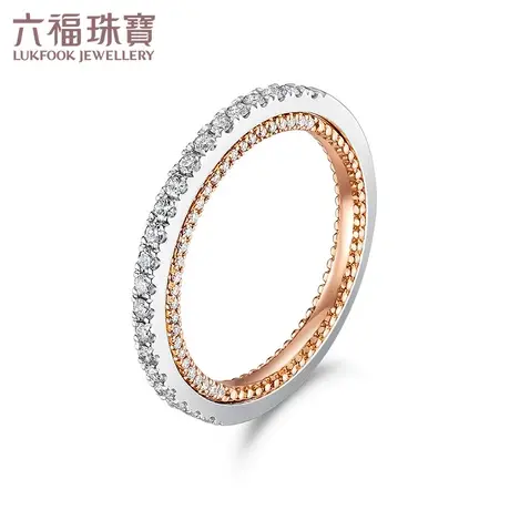 六福珠宝平行世界18K金双色K金钻石戒指订婚闭口戒定价BFLR08622A商品大图