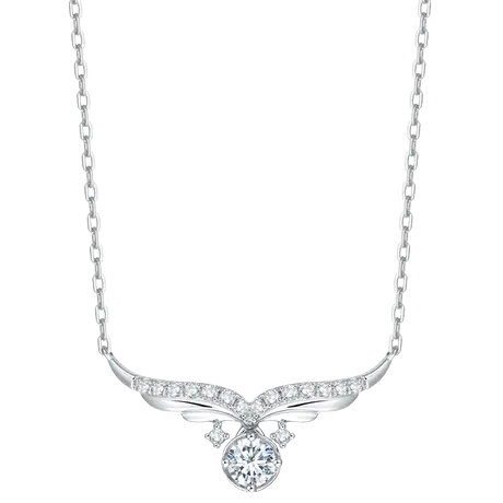 Zbird/钻石小鸟套链白18K金钻石项坠挂件含项链-小天使1-NH545图片
