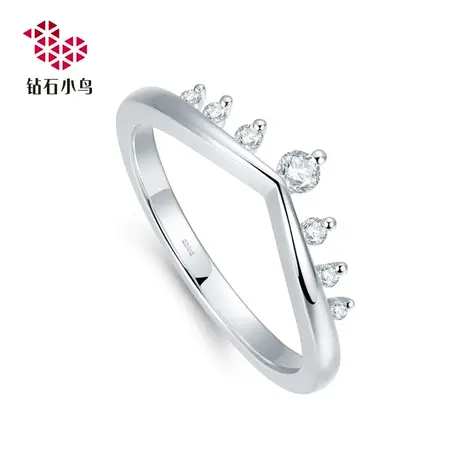 Zbird/钻石小鸟18K钻石戒指-圣枝-护戒女款订婚结婚求婚-RDT54图片
