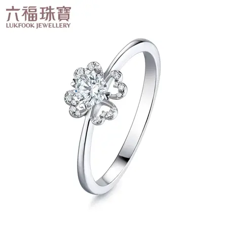 六福珠宝爱很美新品18K金钻石戒指钻戒女戒LB30104A图片